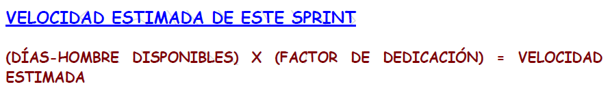 Velocidad estimada de este sprint