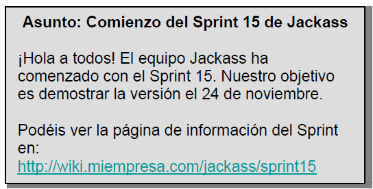 Spam con información de sprint